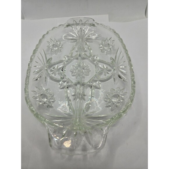 Vintage Anchor Hocking Clear Glass Oval Divided Pickle / Olive Dish - Picture 2 of 7